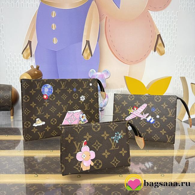 Bagsaaa LV M15357 Trio Toiletry Pouch set of 3 - 1