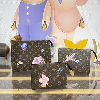 Bagsaaa LV M15357 Trio Toiletry Pouch set of 3