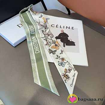 Bagsaaa Dior Green butterfly Twilly - 6 x 105 cm