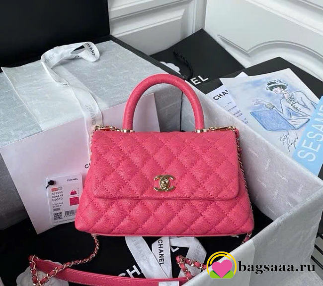 Bagsaaa Chanel Coco Handle Caviar Pink - 24cm - 1