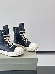 Bagsaaa Rick Owens Mainline High-Top Ramones sneakers in black leather - 3