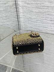 Bagsaaa Dior Micro Lady Dior bag in black satin with micro mirrors - 12cm - 4