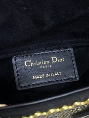 Bagsaaa Dior Micro Lady Dior bag in black satin with micro mirrors - 12cm - 3