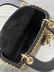 Bagsaaa Dior Micro Lady Dior bag in black satin with micro mirrors - 12cm - 2