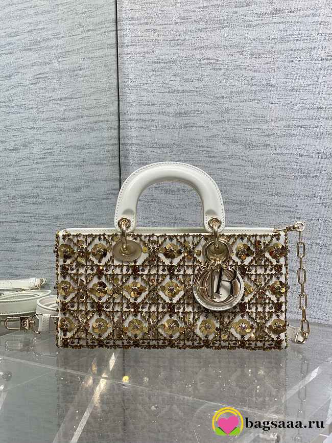 Bagsaaa Dior the iconic Medium Lady D-Joy Bag With Gold-Tone Sequins - 26cm - 1