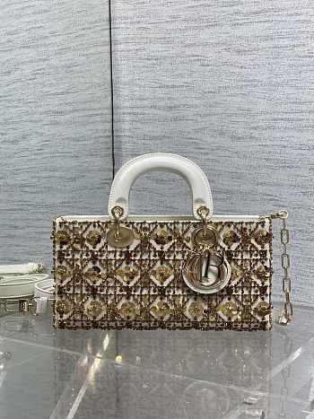 Bagsaaa Dior the iconic Medium Lady D-Joy Bag With Gold-Tone Sequins - 26cm