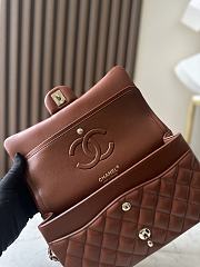 Bagsaaa Chanel Classic Double Flap Bag in brown quilted leather & gold - 25m - 3