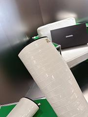 Bagsaaa Chanel crocodile embossed leather cap-toe boots white - 4