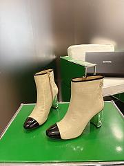 Bagsaaa Chanel ankle boots with a cap toe beige - 1