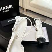 Bagsaaa Chanel slingback pumps white with black cap toe - 4