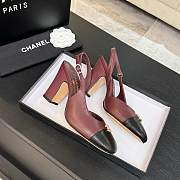 Bagsaaa Chanel slingback pumps red with black cap toe - 3