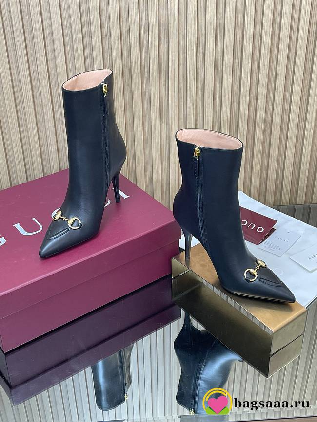 Bagsaaa Women's ankle boot with Horsebit 835741 black - 8.5cm - 1