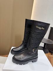 Bagsaaa Dior D-Town Boot Black Calfskin and Nylon with Embroidered Cannage Motif - 3