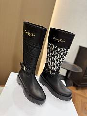 Bagsaaa Dior D-Town Boot Black Calfskin and Nylon with Embroidered Cannage Motif - 2