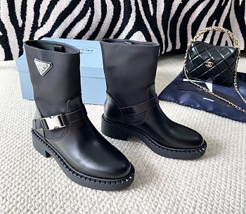 Bagsaaa Prada Monolith Re-Nylon and leather boots black