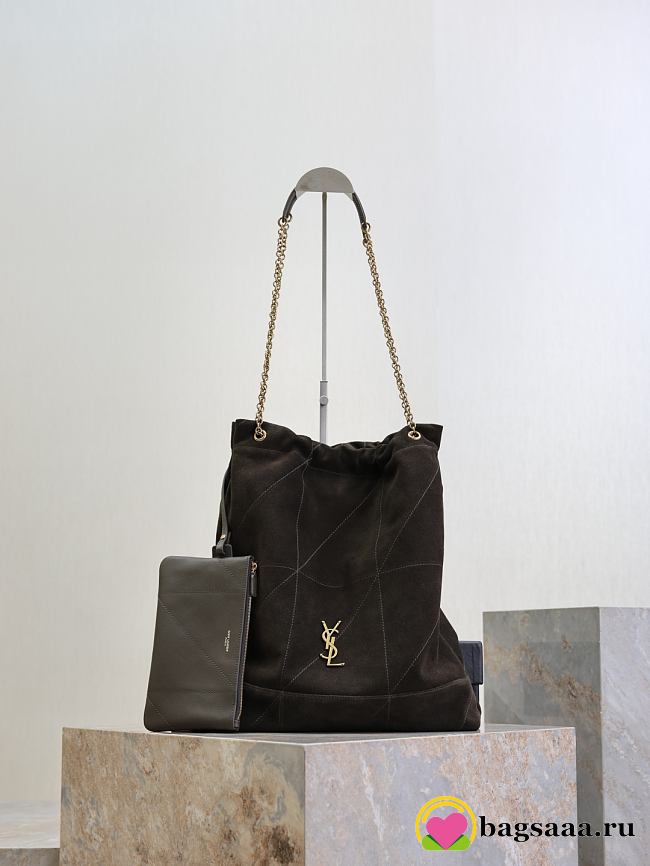 Bagsaaa YSL Jamie large Pochon in suede 828350 Light Musk - 41cm - 1