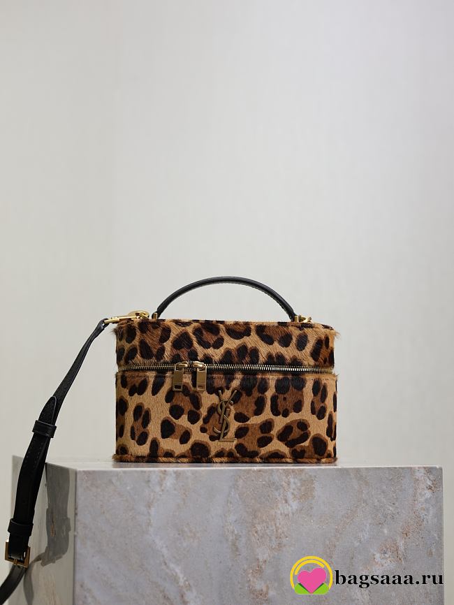 Bagsaaa YSL Gaby leather-trimmed leopard-print calf hair shoulder bag - 18cm - 1