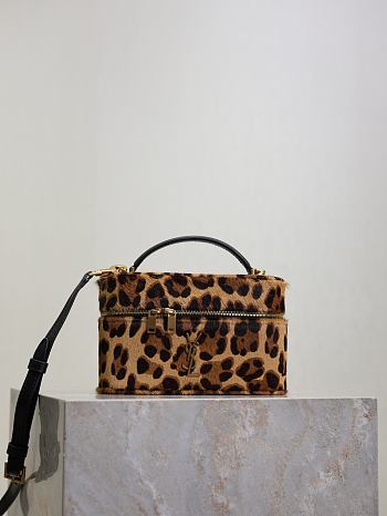 Bagsaaa YSL Gaby leather-trimmed leopard-print calf hair shoulder bag - 18cm