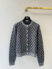 Bagsaa Louis Vuitton Brushed Monogram Cardigan gray - 1