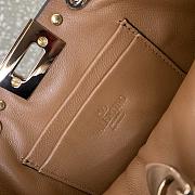 Bagsaaa Valentino Garavani Rockstud mini grained leather top handle bag brown - 18.5cm - 2