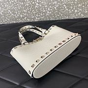 Bagsaaa Valentino Garavani Rockstud mini grained leather top handle bag white - 18.5cm - 4