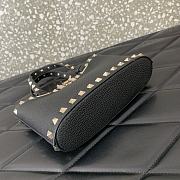 Bagsaaa Valentino Garavani Rockstud mini grained leather top handle bag black - 18.5cm - 4