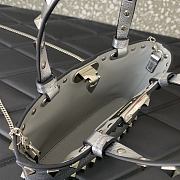 Bagsaaa Valentino Garavani Rockstud mini grained leather top handle bag silver - 18.5cm - 4