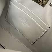 Bagsaaa Valentino Garavani Rockstud mini grained leather top handle bag silver - 18.5cm - 2