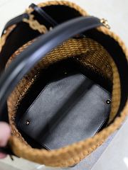 Bagsaaa Saint Laurent Le 37 bucket bag in woven raffia - 25cm - 4