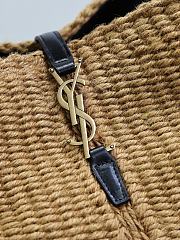 Bagsaaa Saint Laurent Le 37 bucket bag in woven raffia - 25cm - 3