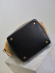 Bagsaaa Saint Laurent Le 37 bucket bag in woven raffia - 25cm - 2