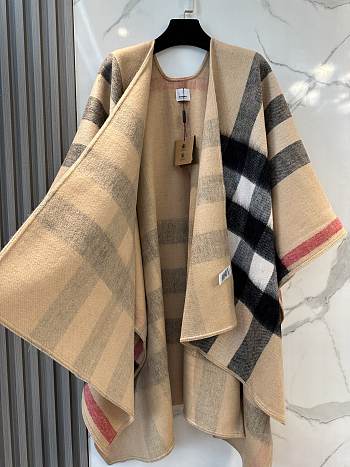 Bagsaaa Burberry Check Wool Cashmere Cape beige - 140*140cm
