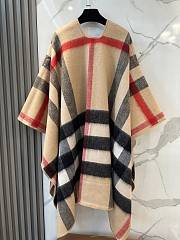 Bagsaaa Burberry Check Wool Cashmere Cape beige - 140*140cm - 2