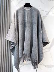 Bagsaaa Burberry Check Wool Cashmere Cape gray - 140*140cm - 2