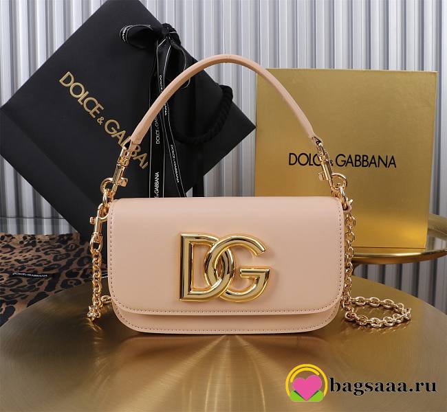 Bagsaaa Dolce & Gabbana 3.5 DG Logo Shoulder Bag nude pink - 19cm - 1