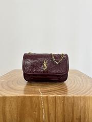 Bagsaaa YSL Niki Medium shoulder bag in vintage crinkled calfskin red - 18.5cm - 1
