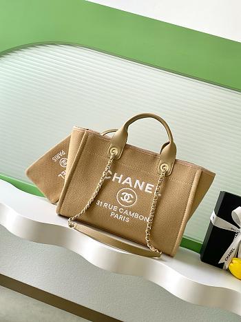 Bagsaaa Chanel Deauville Small Shopping Tote bag in beige - 33cm