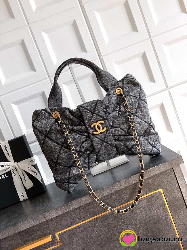 Bagsaaa Chanel Maxi Bow Bag AS5846  Washed Denim - 42cm - 1
