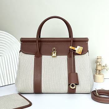 Bagsaaa Loro Piana Loom L32 tote bag linen canvas & brown - 25cm