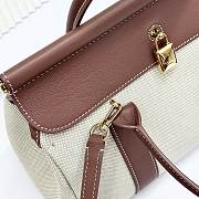 Bagsaaa Loro Piana Loom L32 tote bag linen canvas & brown - 25cm - 4