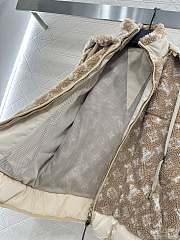 Bagsaaa LV Monogram Fleece Hooded Jacket Light Brown - 3