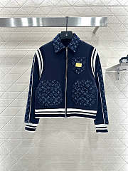 Bagsaaa Louis Vuitton jacket with monogram pattern and white stripes - 2
