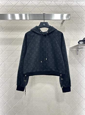 Bagsaaa Louis Vuitton Cut Out Hoodie Black