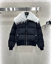 Bagsaaa LV Feather Collar Puffer Jacket Black - 1