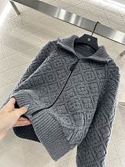 Bagsaaa Louis Vuitton Monogram Toweling Zip-Up Hoodie in gray - 2