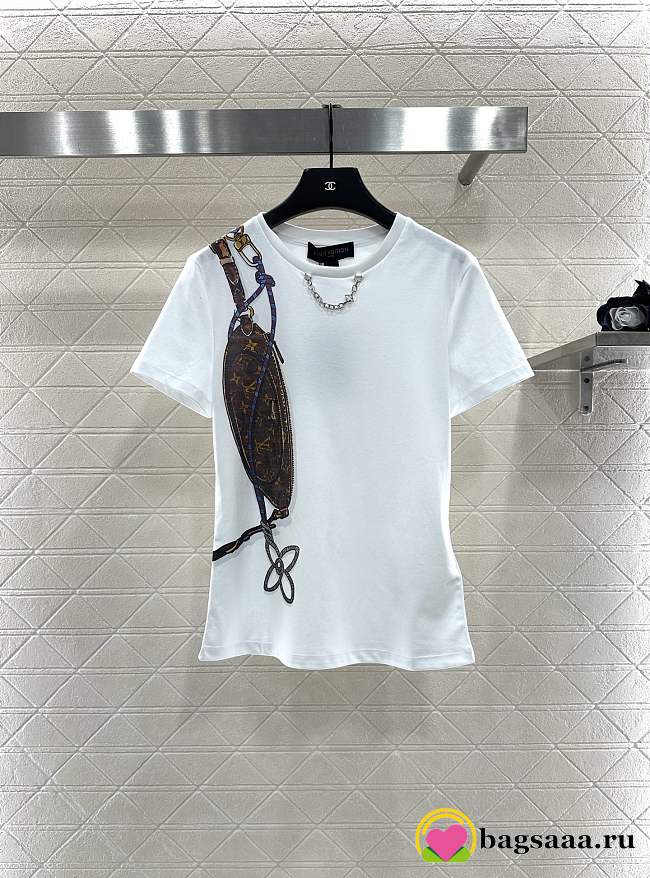 Bagsaaa Louis Vuitton Keepit Print T-Shirt white - 1