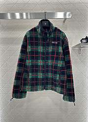 Bagsaaa Miu Miu Checked Teddy Zipper Jacket - 1
