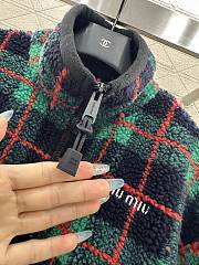 Bagsaaa Miu Miu Checked Teddy Zipper Jacket - 3