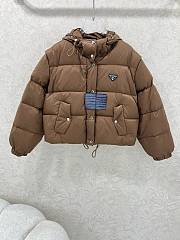 Bagsaaa Prada women's puffer jacket in brown - 1