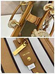 Bagsaaa Prada large printed canvas and leather tote bag in a striped pattern 1BG561 - 35cm - 3